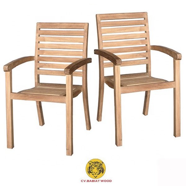 Stackable Chair Garden Stacking Chair Armrest Stackable Wooden Chairs Teak Outdoor Patio Furniture 42