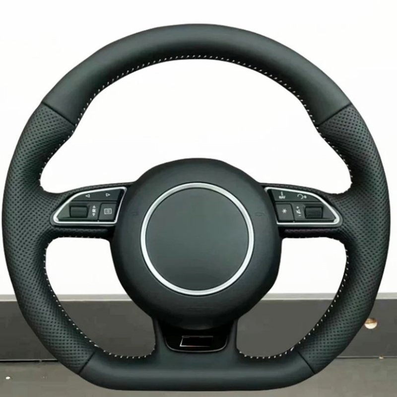 Fully Perforated Steering Wheel Flat Bottom Steering Wheel Campaign Assembly For Audi A3 A4 A5 A6 A7 Q3 Q5 Q7