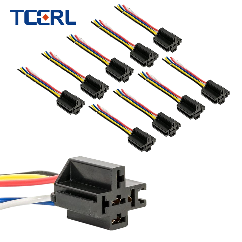 JD1914 12V 40A 5-Pin SPDT Relay Harness Receptacle Miniature Interlocking Automotive 5-Pin Relay Connector Cars Trucks Relays