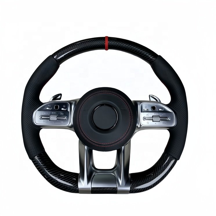 Customized Car Steering Wheel For Mercedes Benz Cla Glk Gla Glc Gle Gls Upgraded New Carbon Fiber Steering Wheel Style
