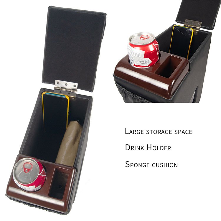Senbolia Car Universal Center Armrest Box New Design Arm Center Console Storage Box With Water Cup Holder