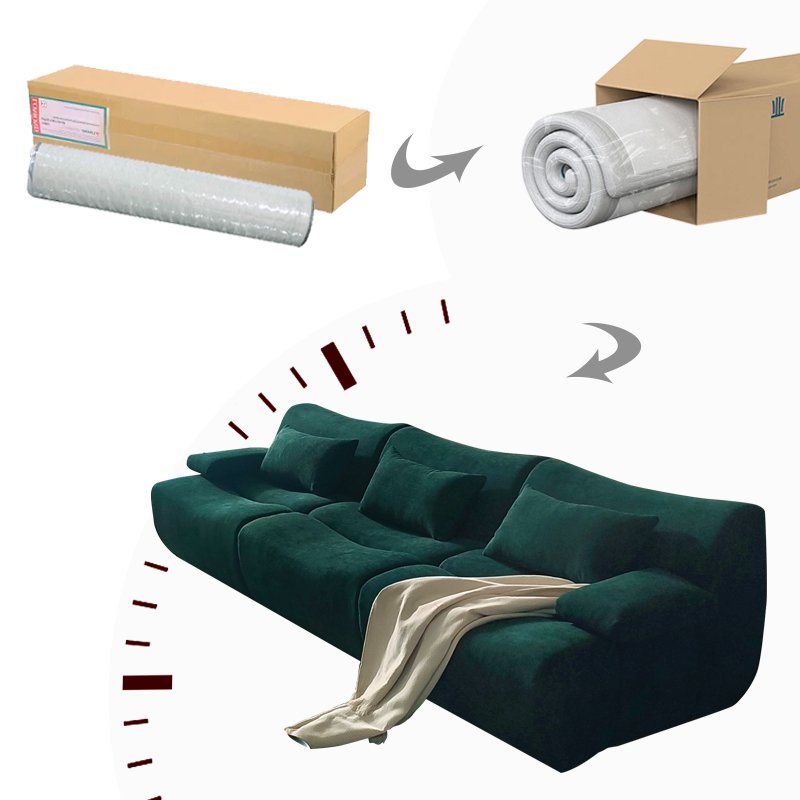 Living Room Large Compressed Sofa L-Shape Vacuum Couch Modular Compression Chair Sofa Sponge Compress
