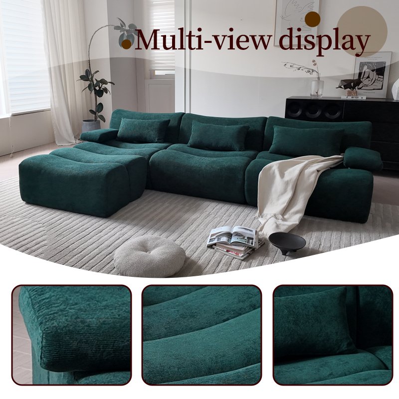 Living Room Large Compressed Sofa L-Shape Vacuum Couch Modular Compression Chair Sofa Sponge Compress
