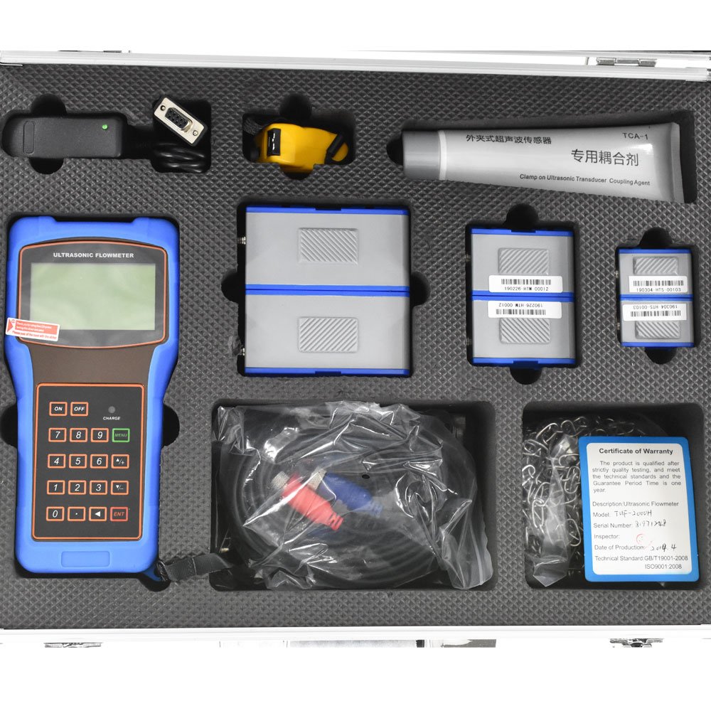 TUF-2000H Portable Ultrasonic Flow Meter DN20~DN6000mm Portable Ultrasonic Water Flow Meter Low Price