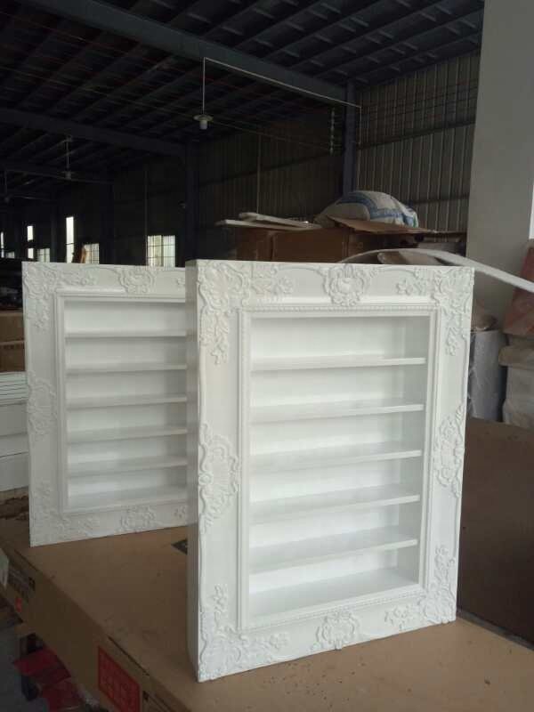 Beauty Nails Salon Furniture Standing Display Racks Cosmetic Shop Cabinet Gel Nail Polish Shelf with Light