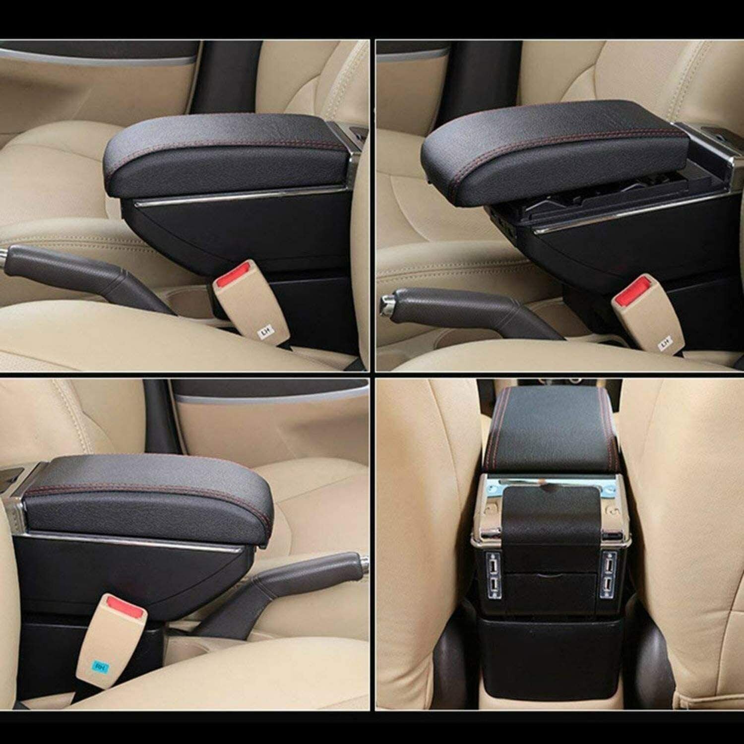 Car Center Console Armrest Box With 7 USB Smart Ports Arm Rest Car Storage Box Console Organizer for KIA K2 RIO 2011-2016