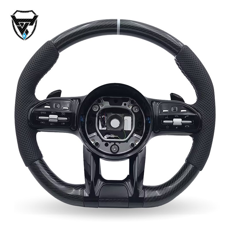 Black carbon fiber gray half hole for Mercedes Benz A GLA B GLB C GLC E GLE CLS ZC-809-T81-F