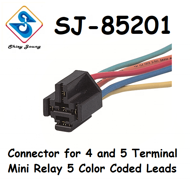 Auto Relay 5 Pin Female Connector Harness Black Connector 5 Way Automotive Relay Connectors