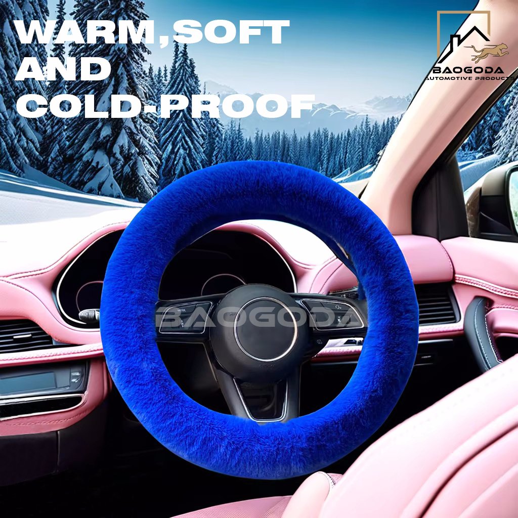 BGD FACTORY Fashionable short-haired winter car steering wheel cover decoration universal girl holiday gift creative gift
