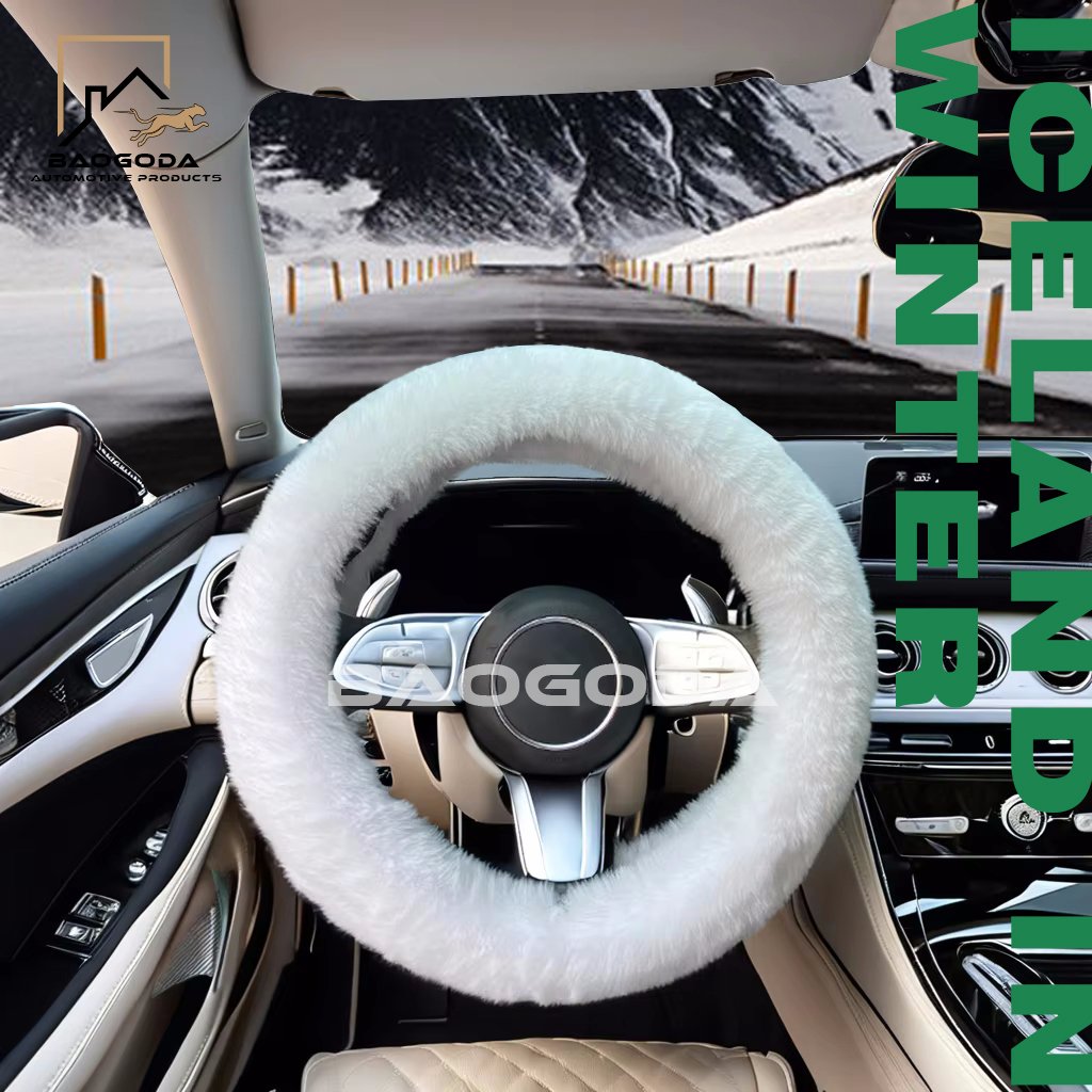 BGD FACTORY Fashionable short-haired winter car steering wheel cover decoration universal girl holiday gift creative gift