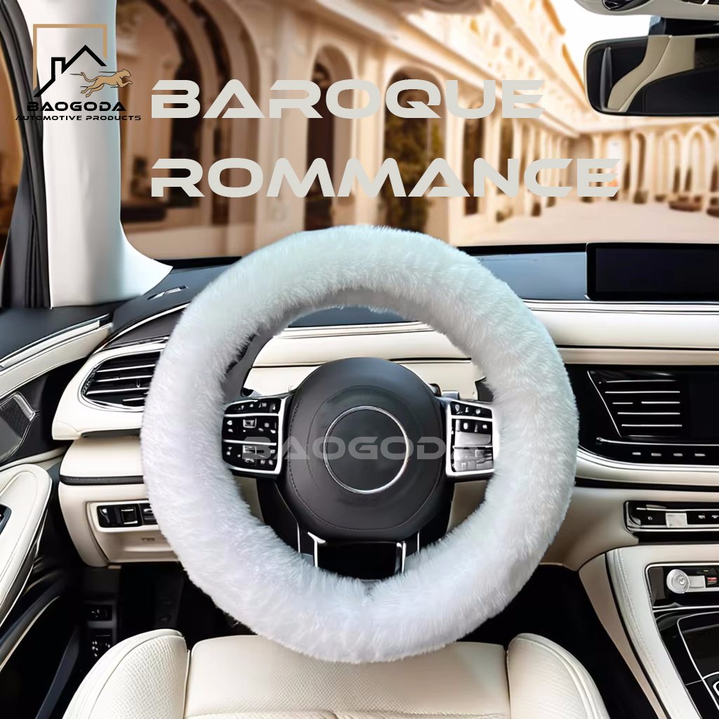 BGD FACTORY Fashionable short-haired winter car steering wheel cover decoration universal girl holiday gift creative gift
