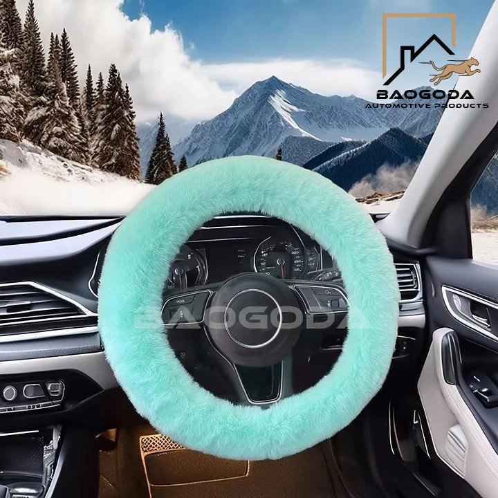 BGD FACTORY Fashionable short-haired winter car steering wheel cover decoration universal girl holiday gift creative gift