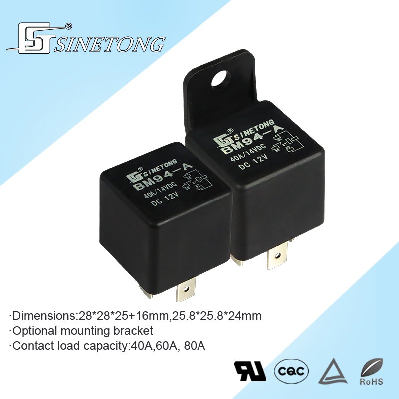 Sinetong BM94-A-H 12V 40Amp Miniature Relays SPDT NO Automobile Electrical Relay for Car Spare Parts