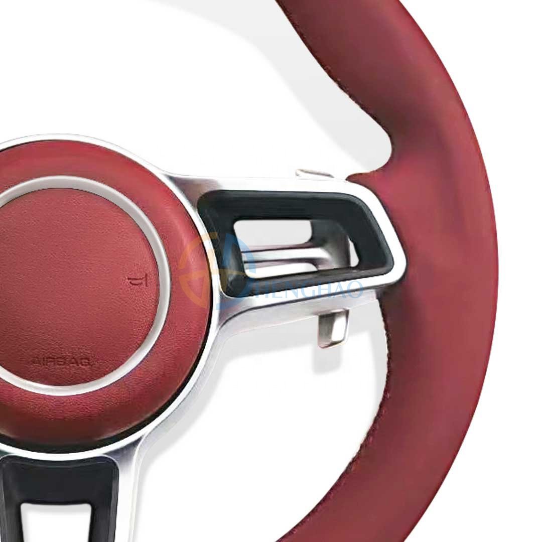 Customized Car Leather Steering Wheel Fit For Porsche Macan Cayenne Cayman 718 911 991 Panamera Upgraded New Style Wheel