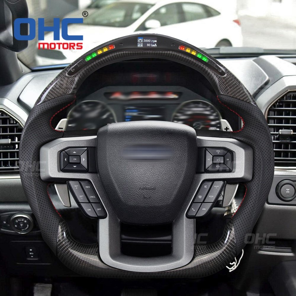 Led Carbon Fiber Steering Wheel For Ford Ranger Raptor 2015 2016 2017 2018 2020 F-150 F150 Steering Wheels Ohc Motors