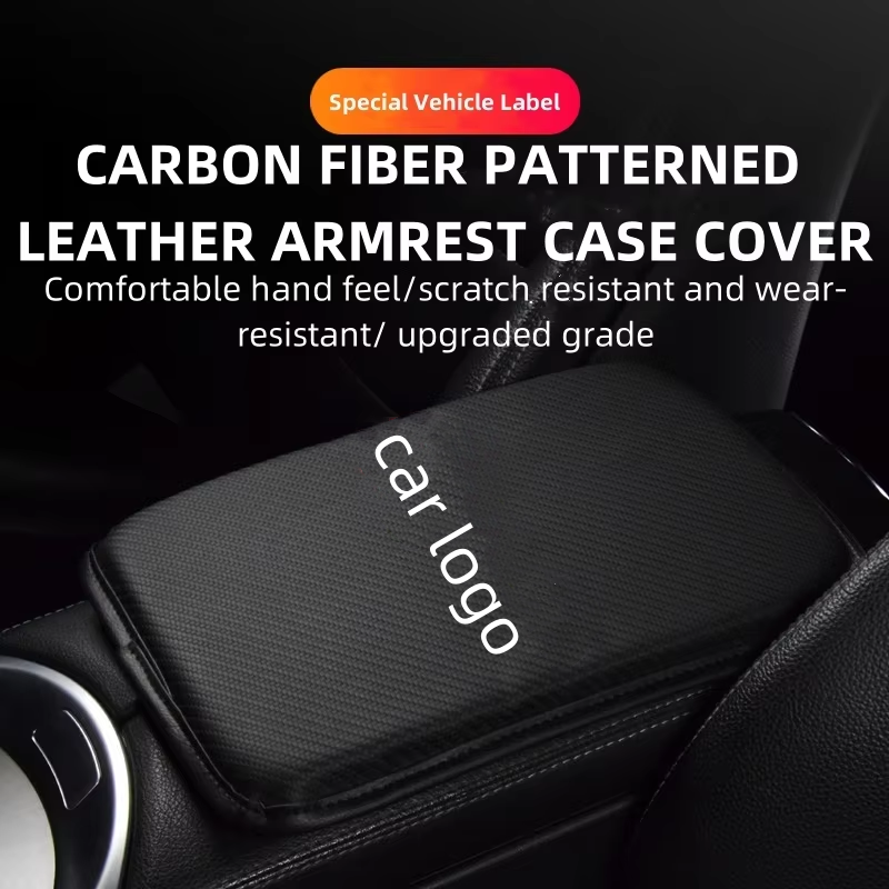 Carbon Fiber Auto Center Console Cover Universal Interior Car Armrest Box