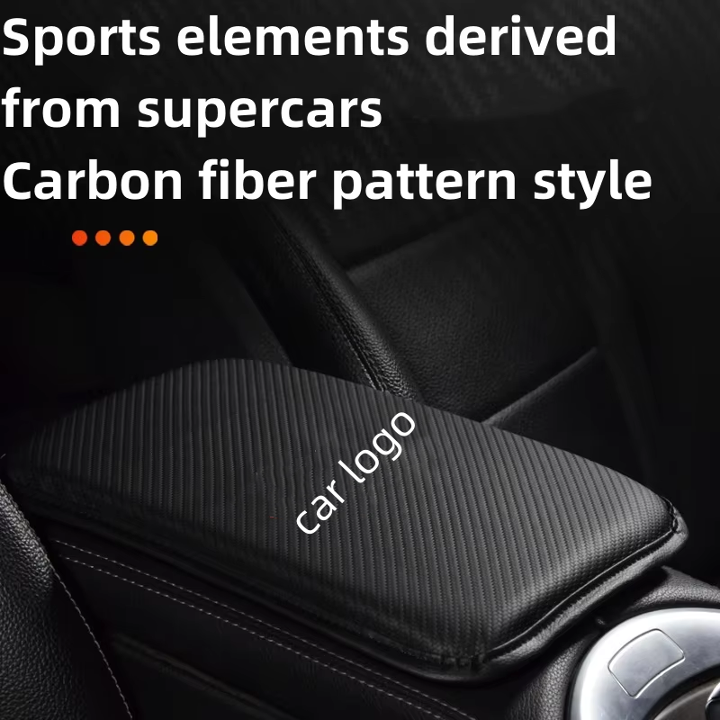 Carbon Fiber Auto Center Console Cover Universal Interior Car Armrest Box