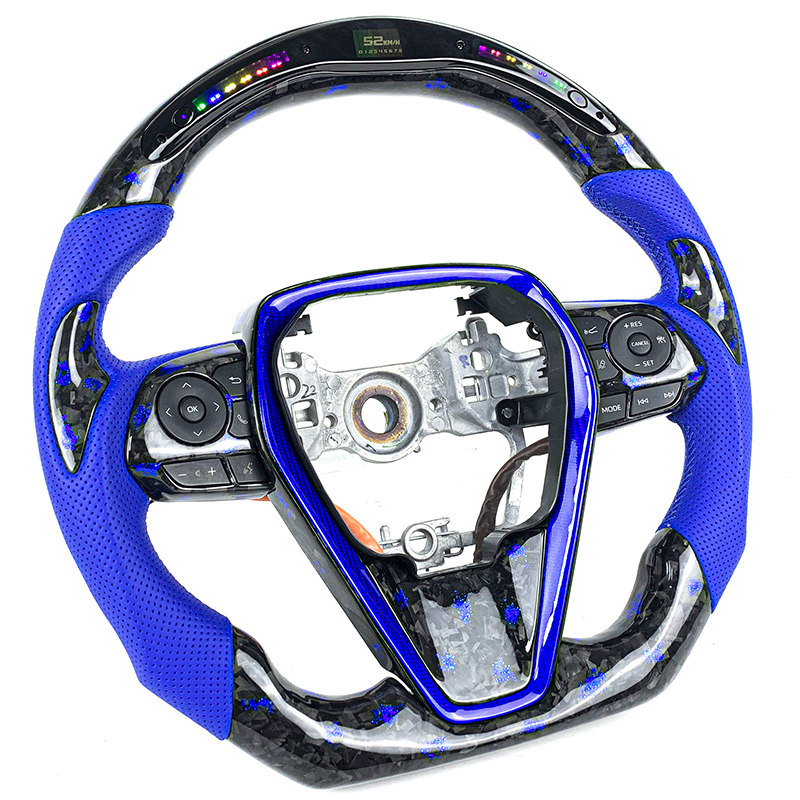 Automotive Interior for Toyota Camry Avalon Corolla Custom LED Forged Carbon Fiber Car Steering Wheel for New Models Camry