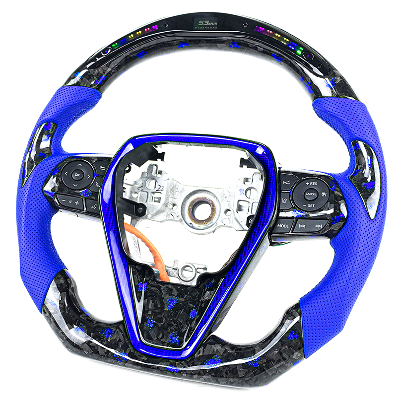 Automotive Interior for Toyota Camry Avalon Corolla Custom LED Forged Carbon Fiber Car Steering Wheel for New Models Camry
