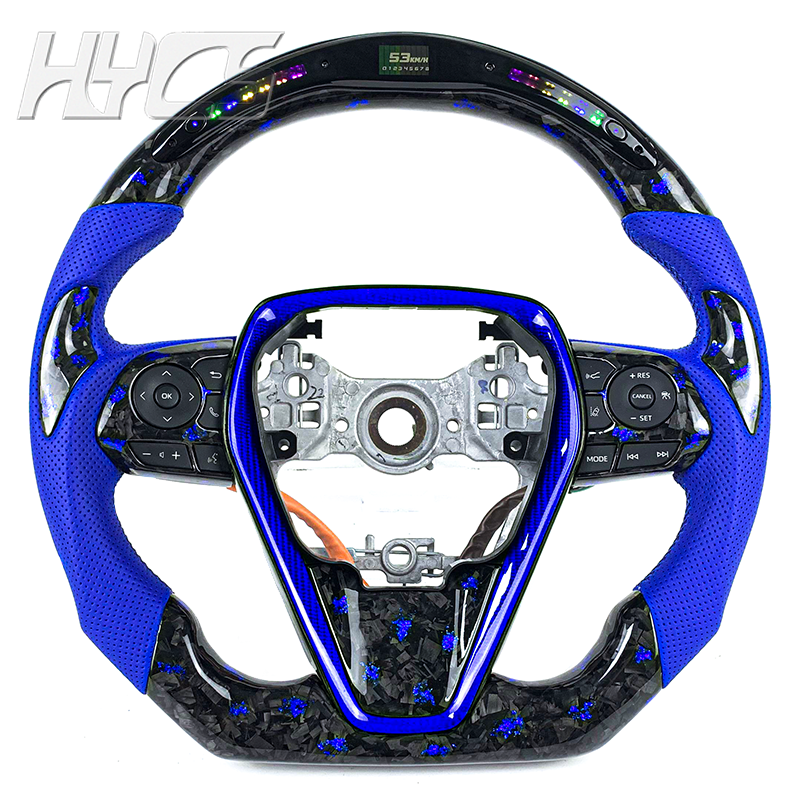Automotive Interior for Toyota Camry Avalon Corolla Custom LED Forged Carbon Fiber Car Steering Wheel for New Models Camry