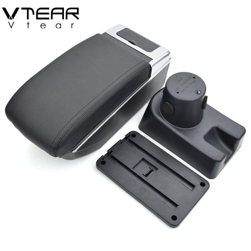 Vtear for mitsubishi Attrage Mirage Armrest USB Charging Heighten Double Layer Central Content Storage Box Arm Rest Accessories