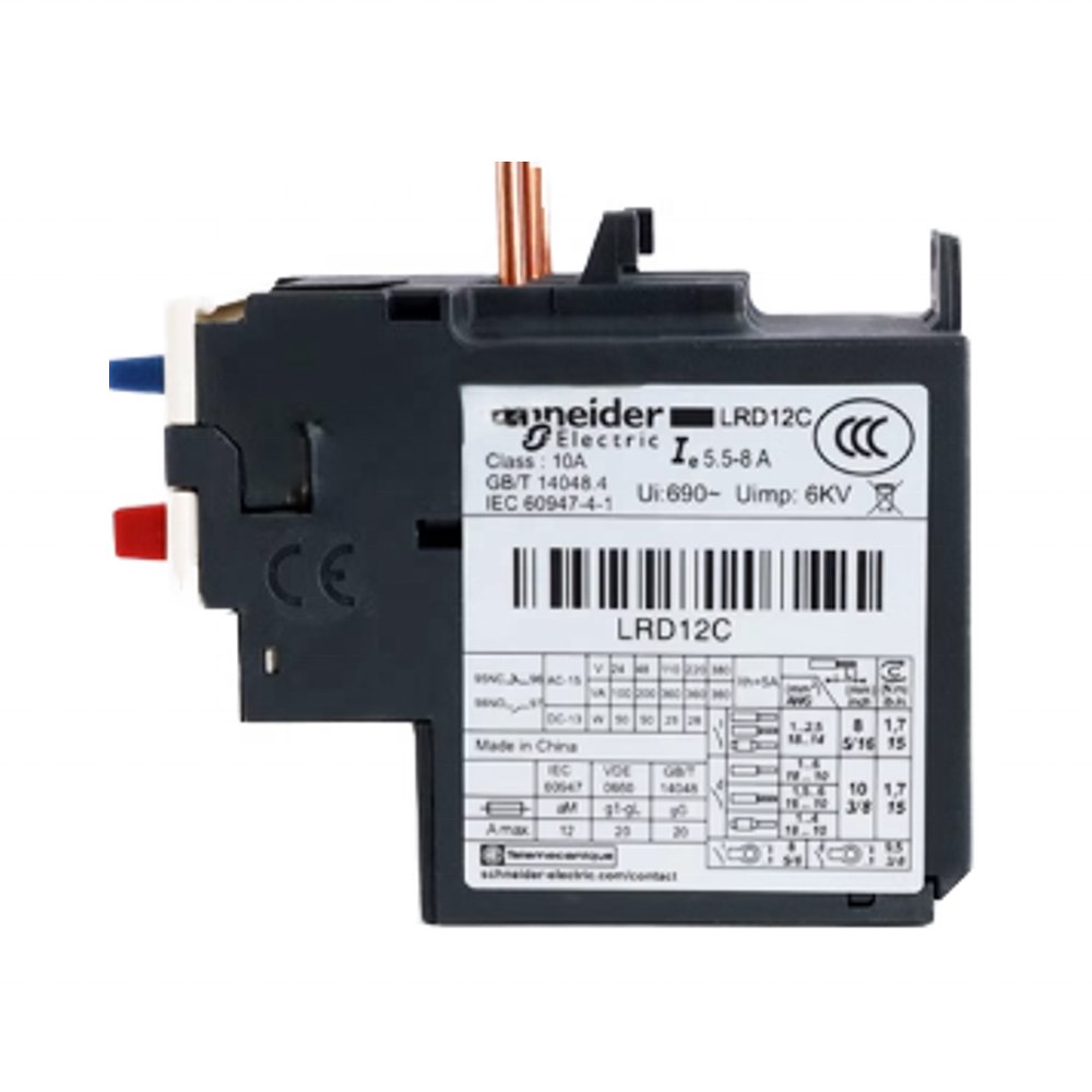 SCH Neider LRD05C Miniature Thermal Overload Relay Safety Auto Relay with Sealed Epoxy Protection for Vehicle Power System