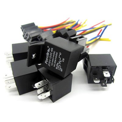 40A 5 Pin Relay 12V Auto Relay with 5 Wires Socket Automotive Wire Cable Assembly for Car