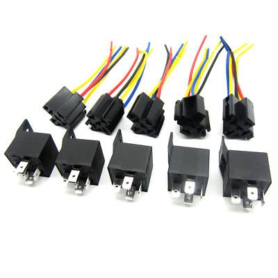 40A 5 Pin Relay 12V Auto Relay with 5 Wires Socket Automotive Wire Cable Assembly for Car