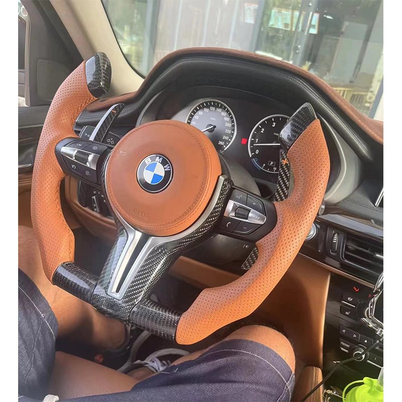 Custom Leather Auto Car Steering Wheel for BMW M3 M5 M6 F01 F02 F03 F04 F06 F07 F10 F11 F12 F15 F16 F18 F20 F25 F26 F30 F32 E60