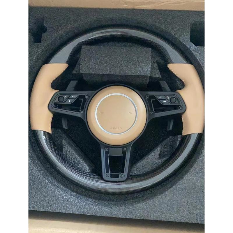 Carbon Fiber Leather Upgrade Volant Lenkrad Steering Wheel For Porsche Panamera Taycan Macan 911 718 996 997 Car Accessories