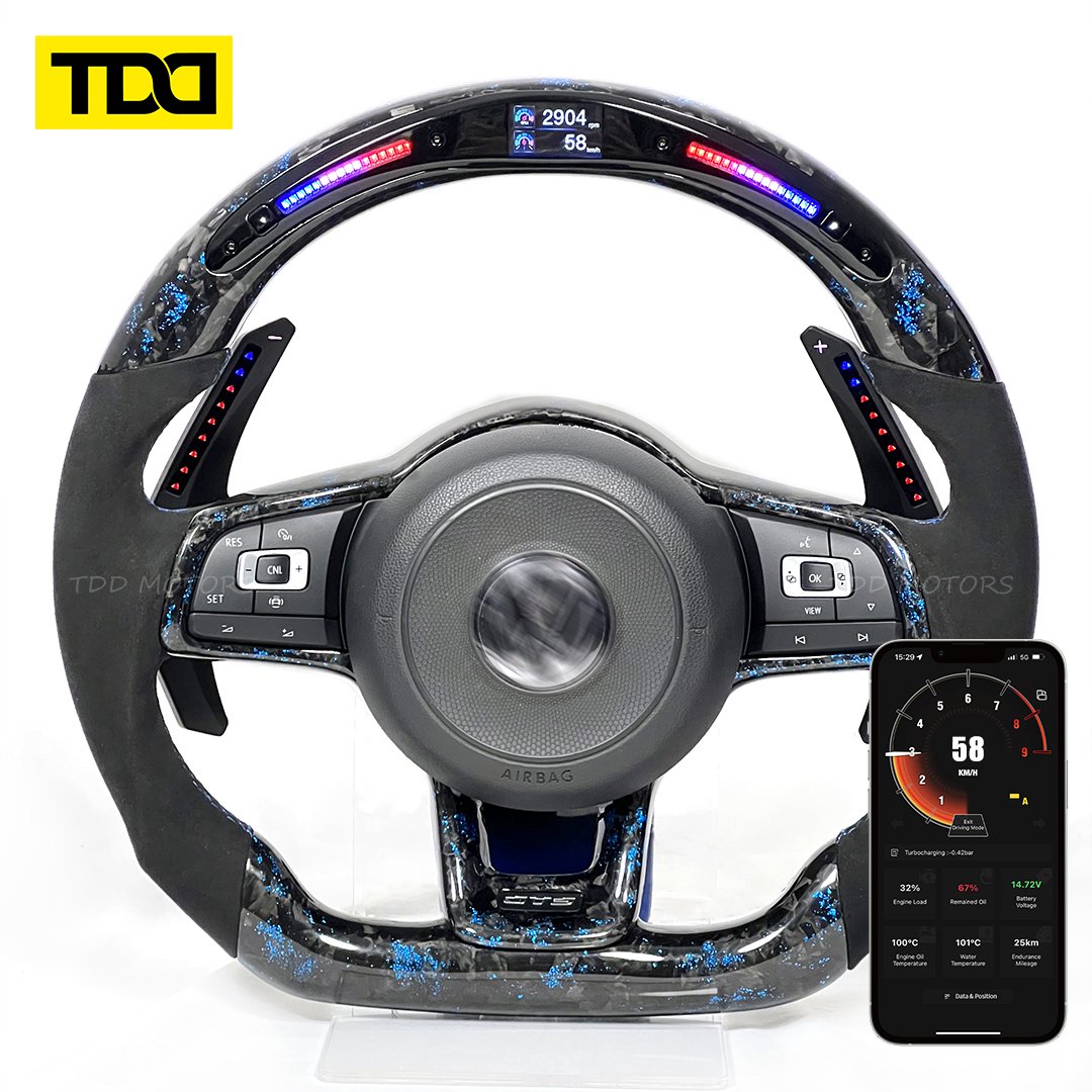 Carbon Fiber galaxy pro LED Customized Steering Wheel core with trim for Volkswagen VW Golf 7 GTI Golf R MK7 VW Polo Scirocco