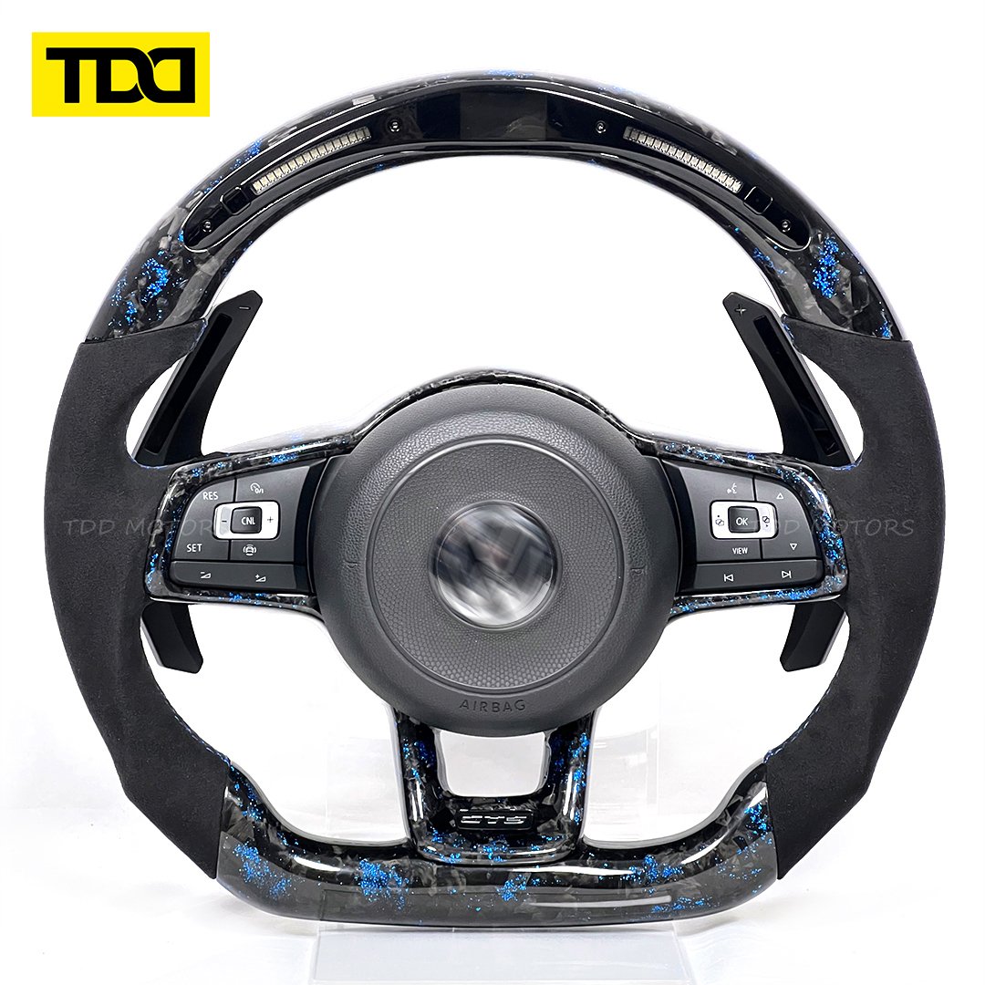 Carbon Fiber galaxy pro LED Customized Steering Wheel core with trim for Volkswagen VW Golf 7 GTI Golf R MK7 VW Polo Scirocco