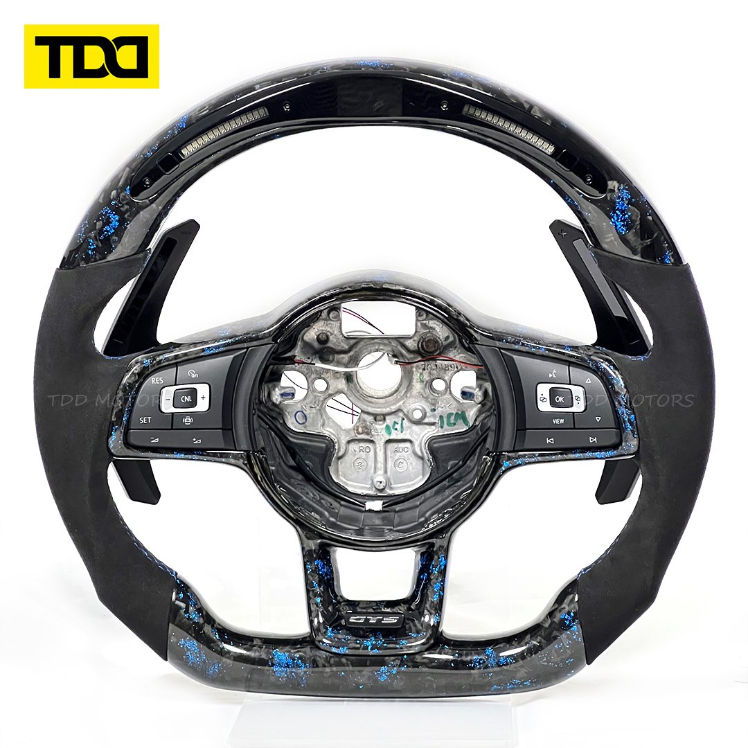 Carbon Fiber galaxy pro LED Customized Steering Wheel core with trim for Volkswagen VW Golf 7 GTI Golf R MK7 VW Polo Scirocco