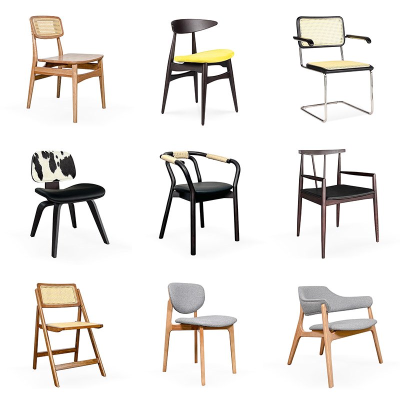 Factory Supplier High Back Wood Chair Leather Wooden Upholstery Restaurant Dinning Table and Chair Manufacturer