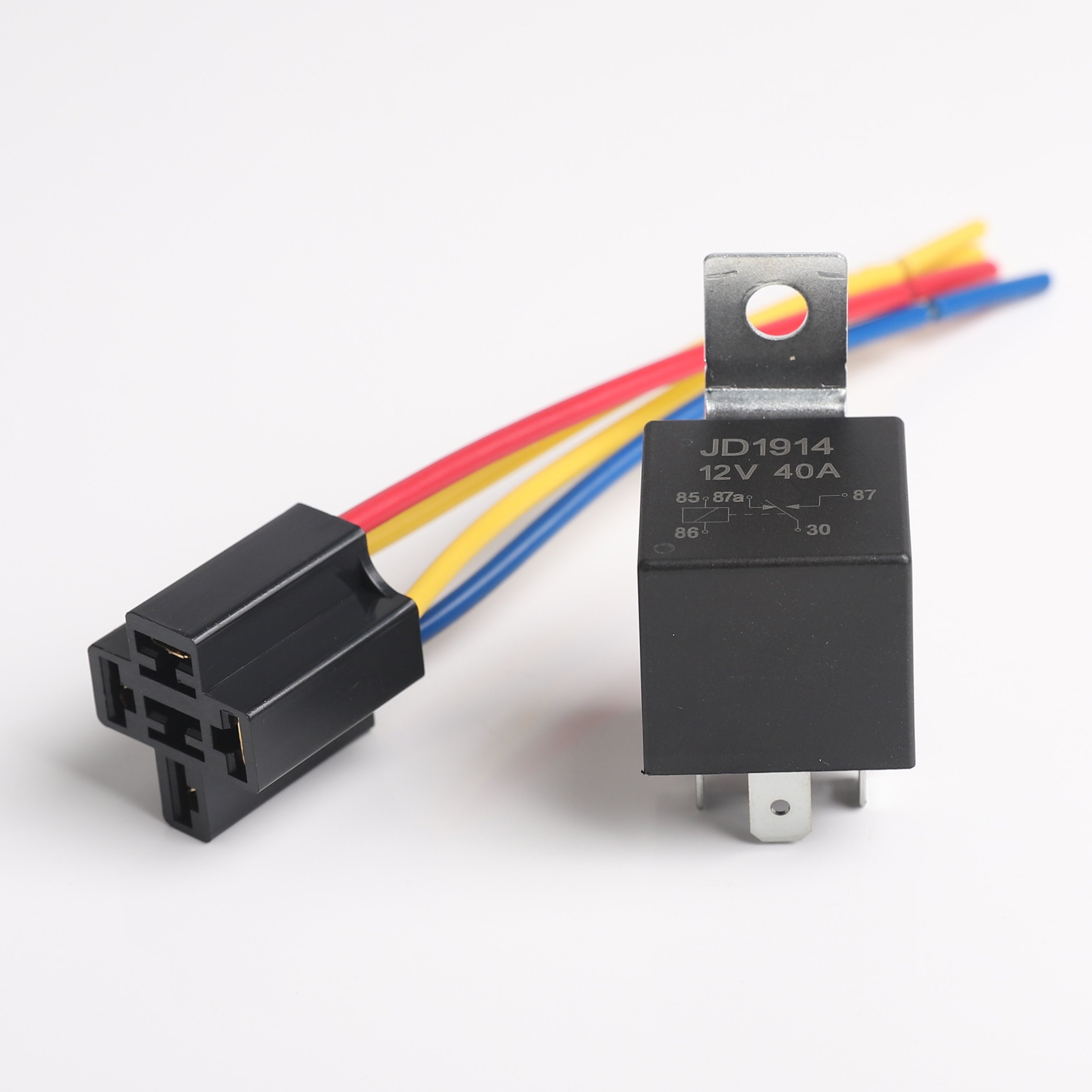 Factory Waterproof JD1914 Mini Automotive Relay 5 Pin 5 Wires Harness Auto Relay Universal 40A/60A/80A Car Relays