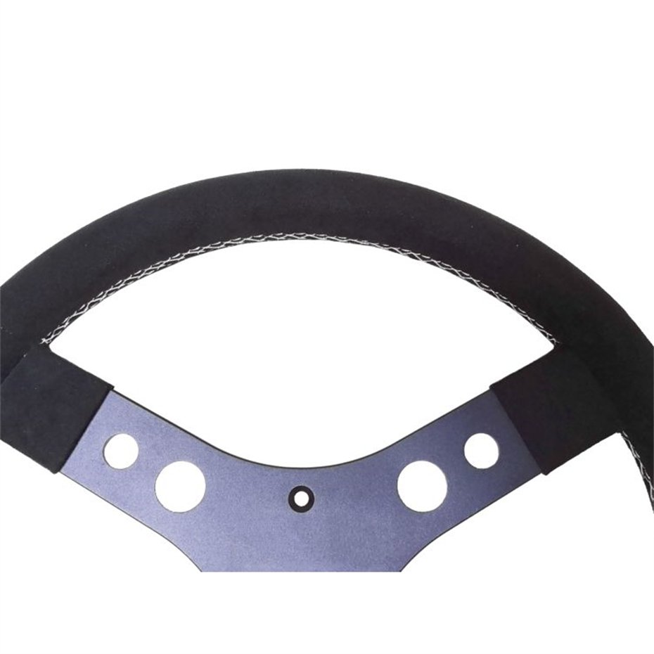 Car Driving Simulator Steering Wheel Modified 14-Inch Black Fiber Leather Steering Wheel