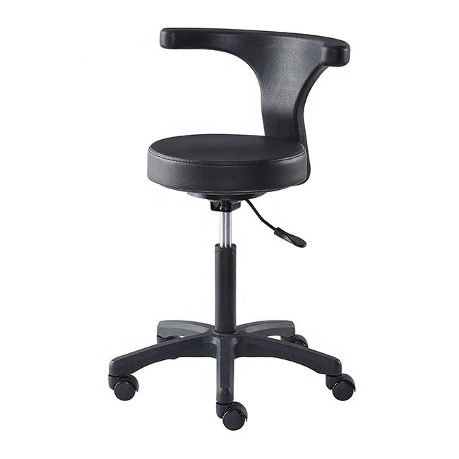 Hospital Furniture Blue Color Comfortable Soft Round Chair Seat Clinic Dental Chair with Armrest and Foot Rest
