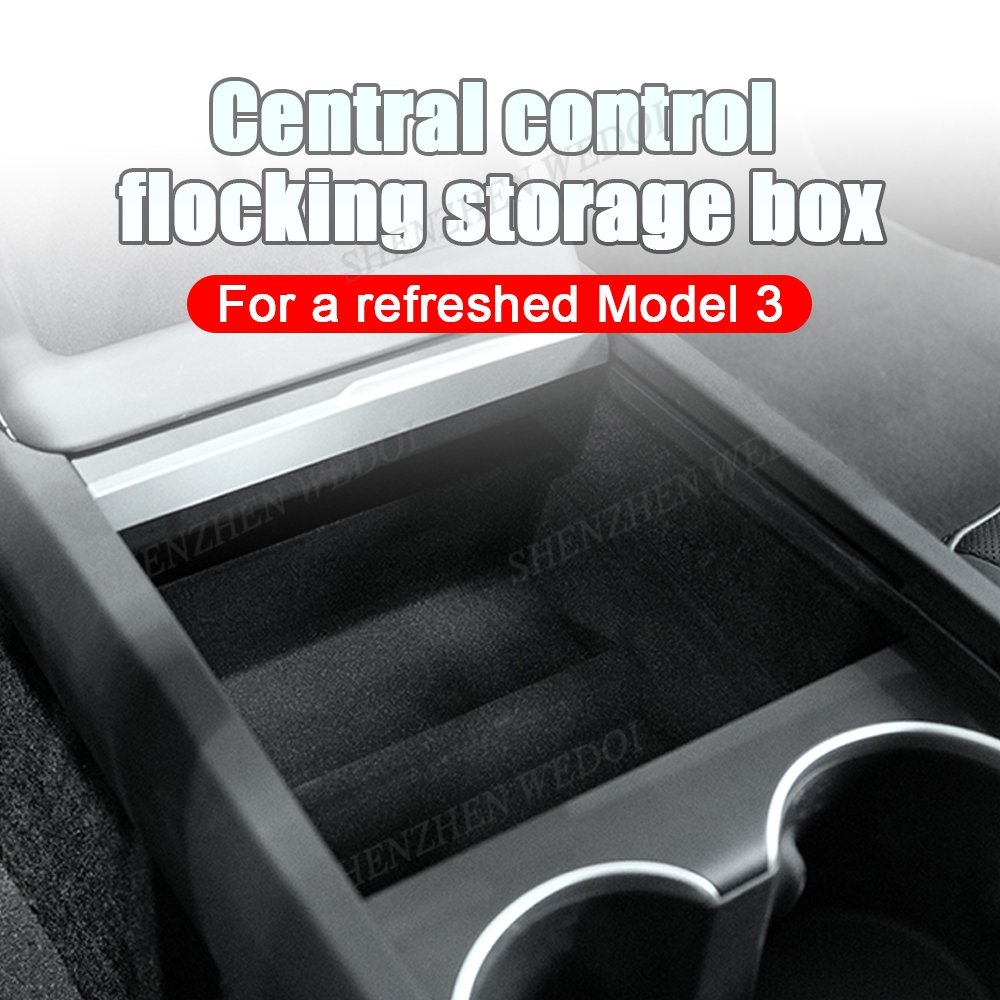 Car Accessories Abs Flocked Central Control Storage Box for tesla Model 3 Centor Control Storage Organizer Box