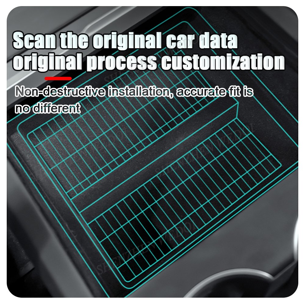 Car Accessories Abs Flocked Central Control Storage Box for tesla Model 3 Centor Control Storage Organizer Box