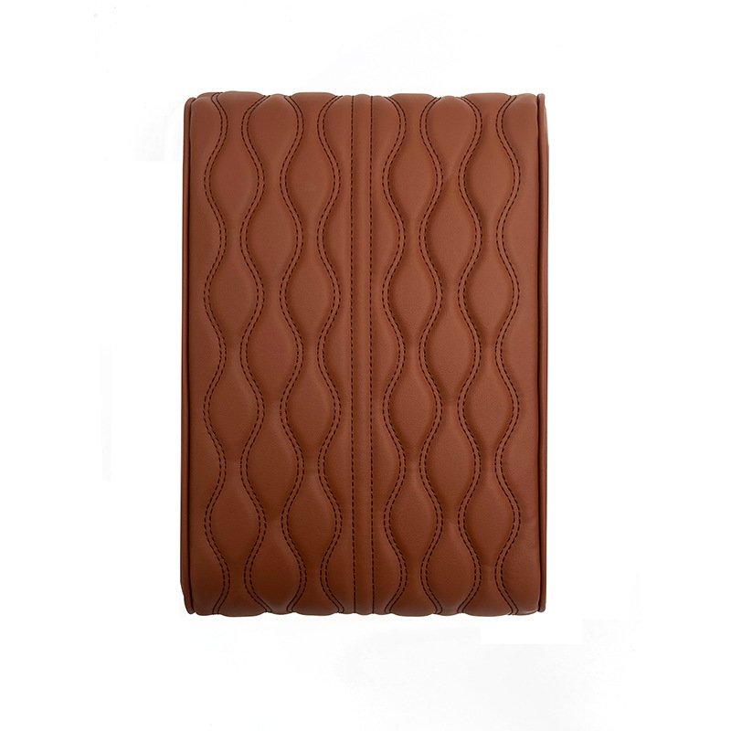 PU Leather Car Armrest Box Mat Memory Foam Armrest Seat Protective Pad for Universal Central Armrest Console Cover Cushion