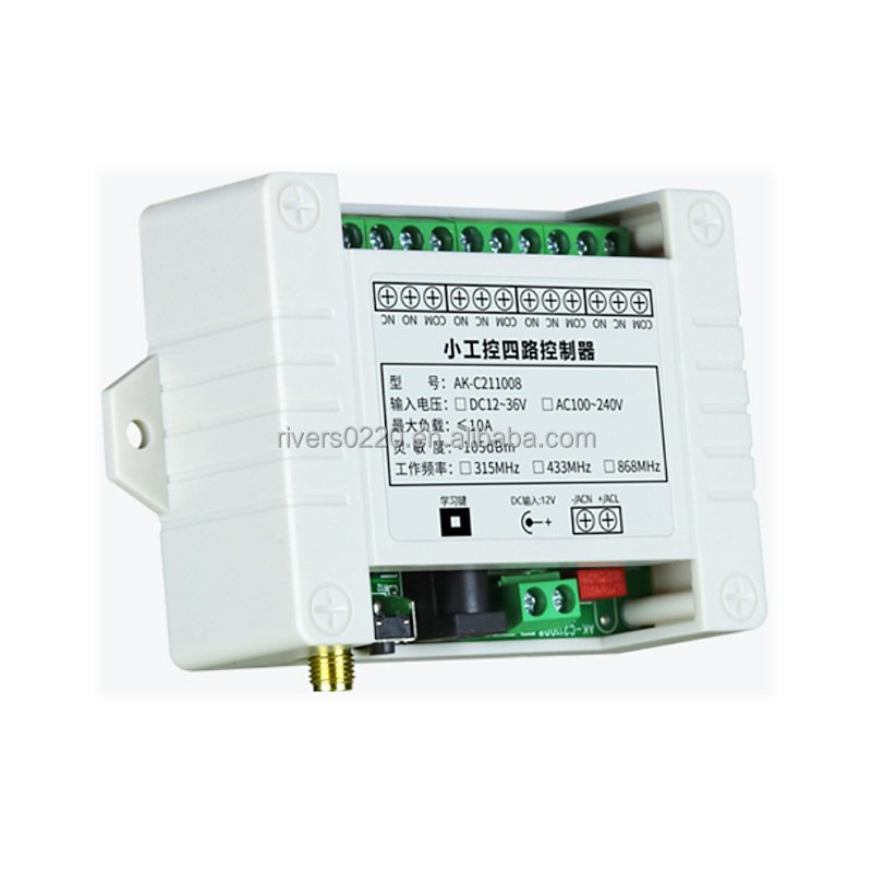 RF Transmitter 433 Mhz Industrial Remote Controls with Wireless Remote Control Switch DC 12V 4 CH Relays Receiver ModuleI