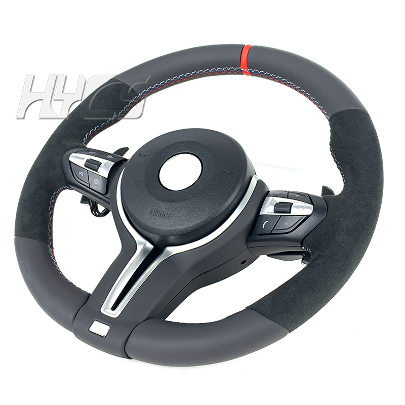 Car interior accessories suede leather steering wheel for BMW F10 F30 F20