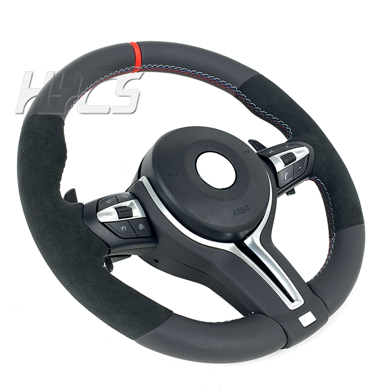 Car interior accessories suede leather steering wheel for BMW F10 F30 F20