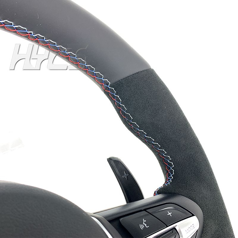 Car interior accessories suede leather steering wheel for BMW F10 F30 F20