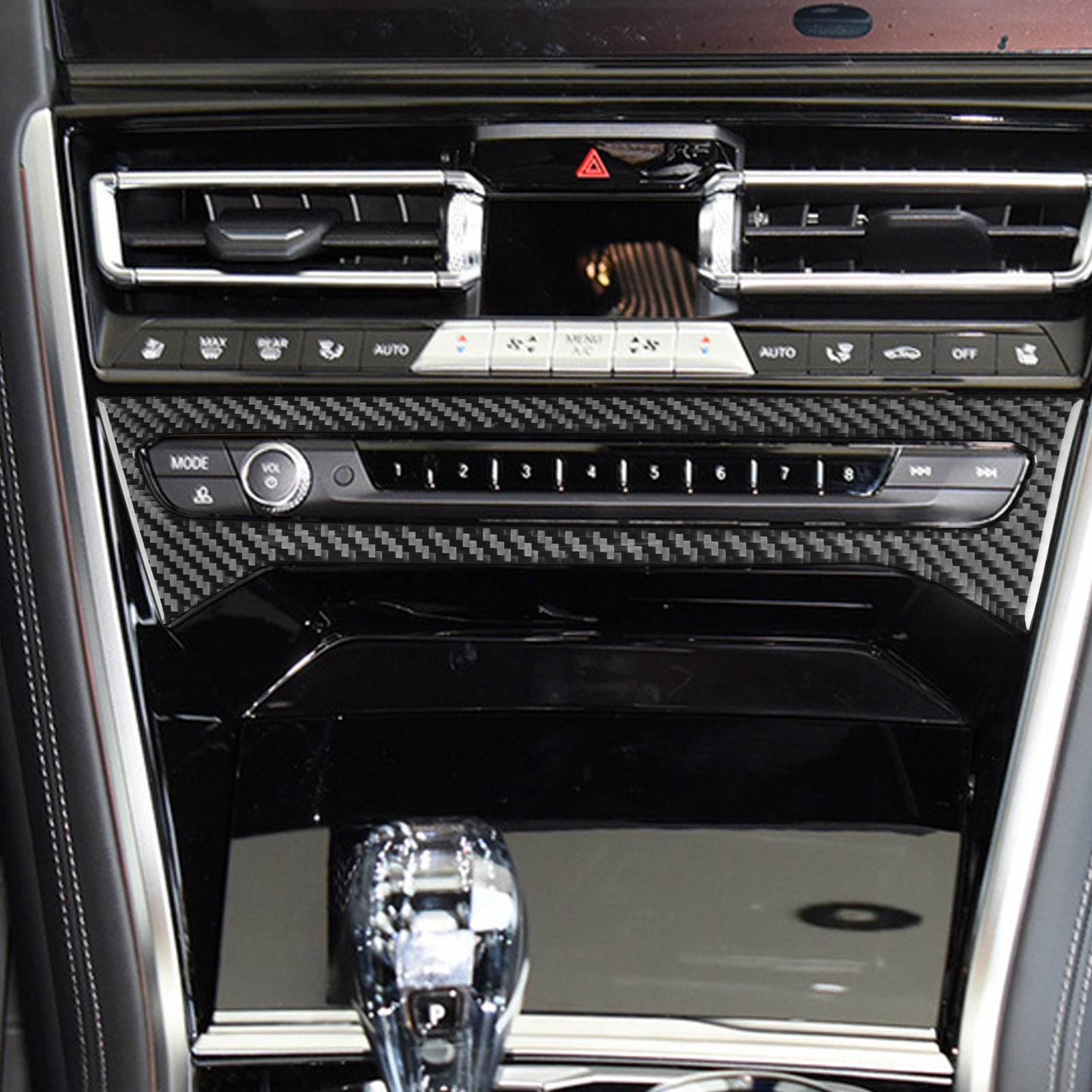 Fit for BMW 8Series 2019-2023 Central Control CD Switch Panel Cover Carbon Fiber Trim