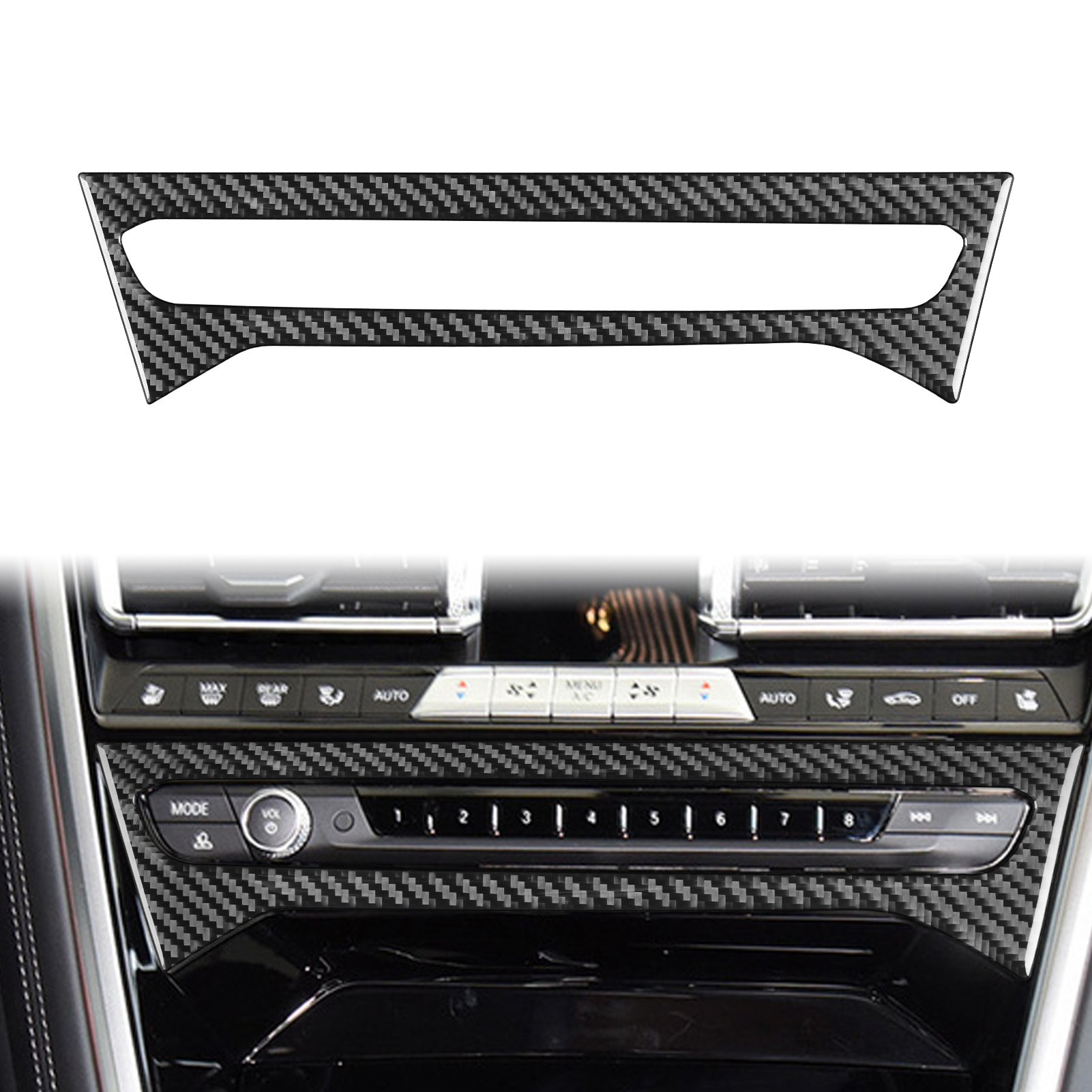 Fit for BMW 8Series 2019-2023 Central Control CD Switch Panel Cover Carbon Fiber Trim