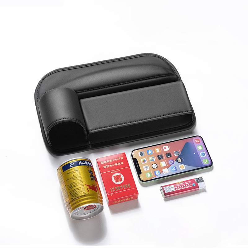 Car Seat Gap Organizer Leather Cup Holder Gap Bag Seat Gap Storage Box for Glasses Phones Keys and Cards
