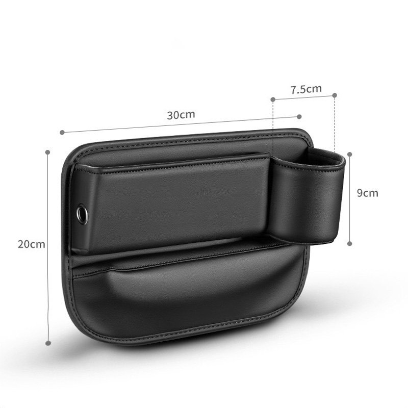Car Seat Gap Organizer Leather Cup Holder Gap Bag Seat Gap Storage Box for Glasses Phones Keys and Cards