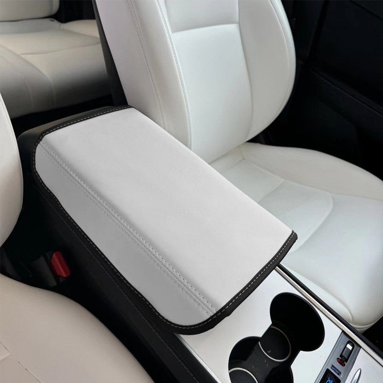 Amazon Leather Car Central Armrest Cushion PVC Protective Cover for Tesla Refresh Model 3/Y Armrest Box