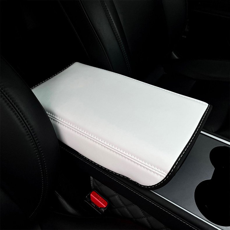 Amazon Leather Car Central Armrest Cushion PVC Protective Cover for Tesla Refresh Model 3/Y Armrest Box